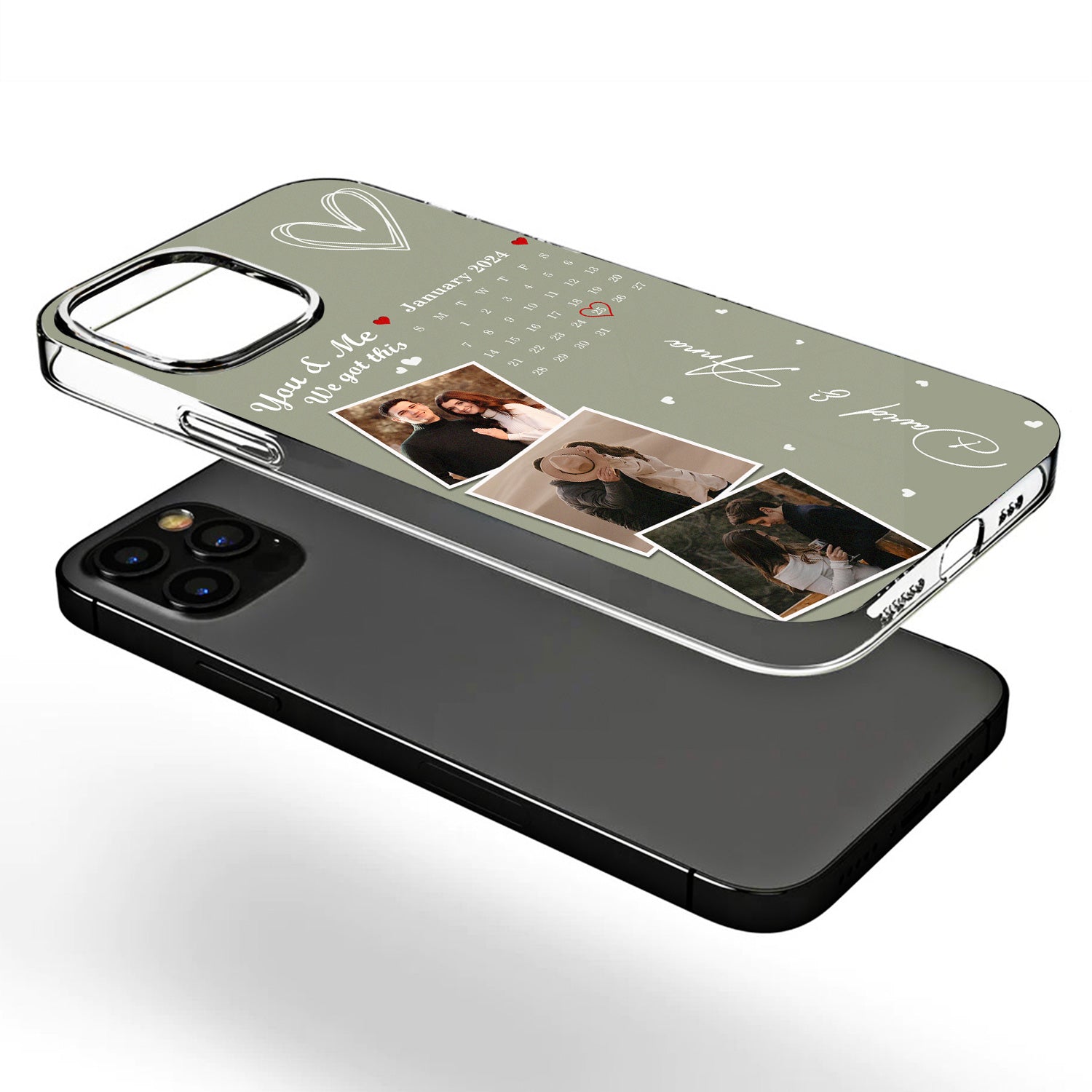 Personalized Phone Case Custom Photo Calendar - The Day Our Journey Began