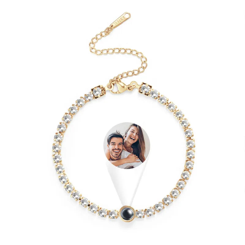 Personalised Projection Tennis Bracelet –  Gift for Her