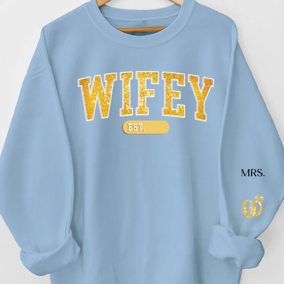 Personalized Sweatshirt With Design On Sleeve - Gift For Husband Wife, Anniversary