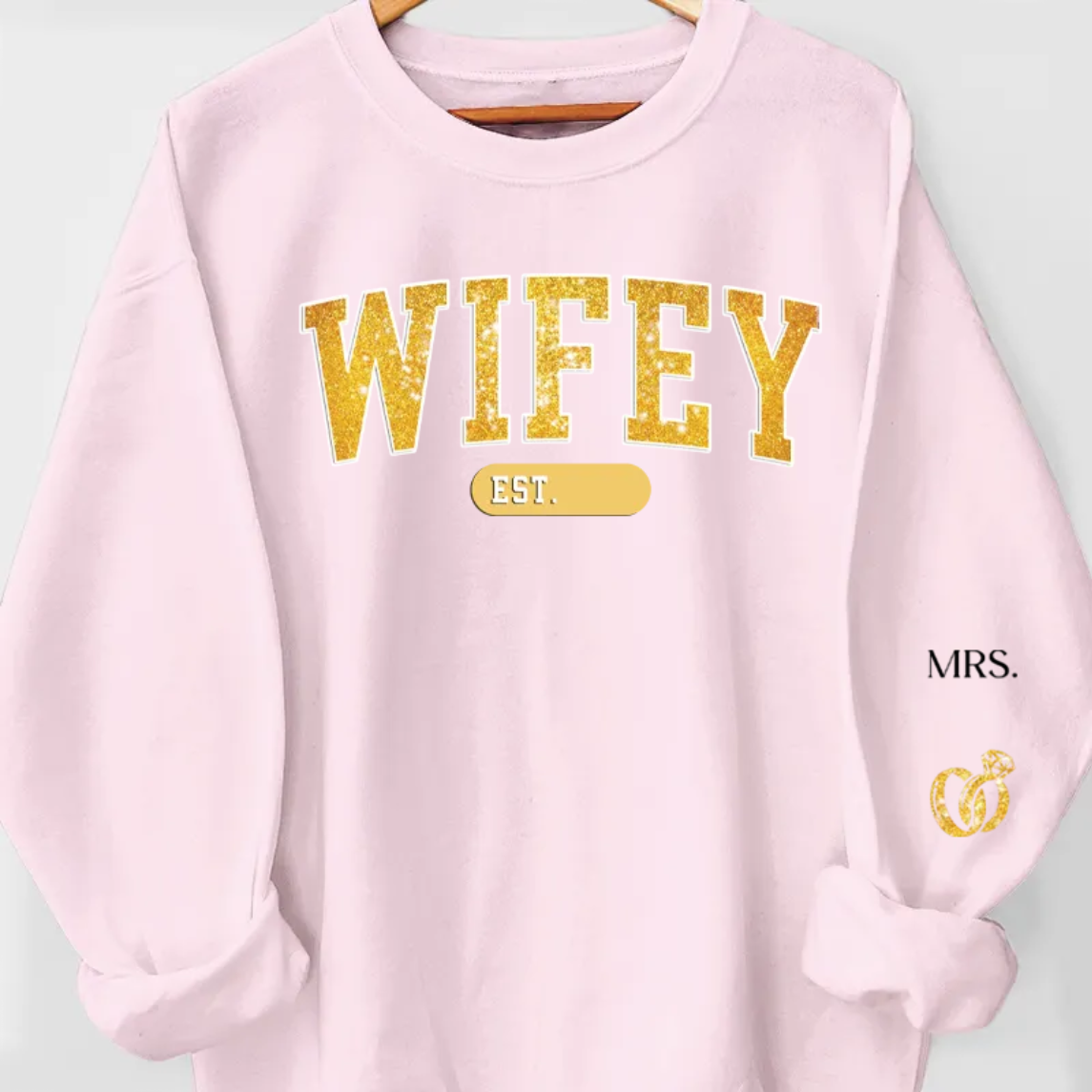 Personalized Sweatshirt With Design On Sleeve - Gift For Husband Wife, Anniversary