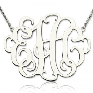Personalized 1.68" XL Stylish Monogram Necklace-CustomLove