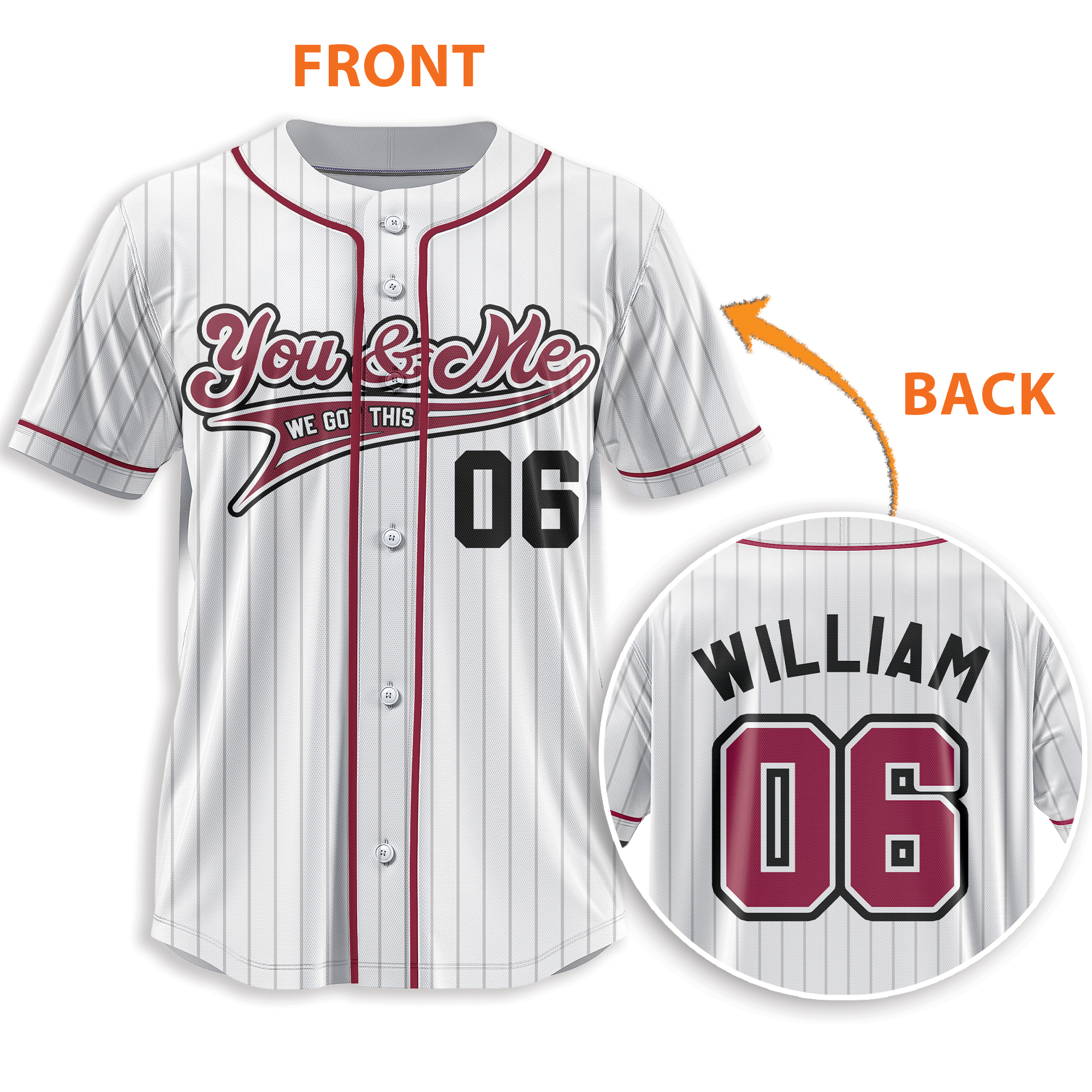 Personalized Baseball Jersey - You & Me We Got This