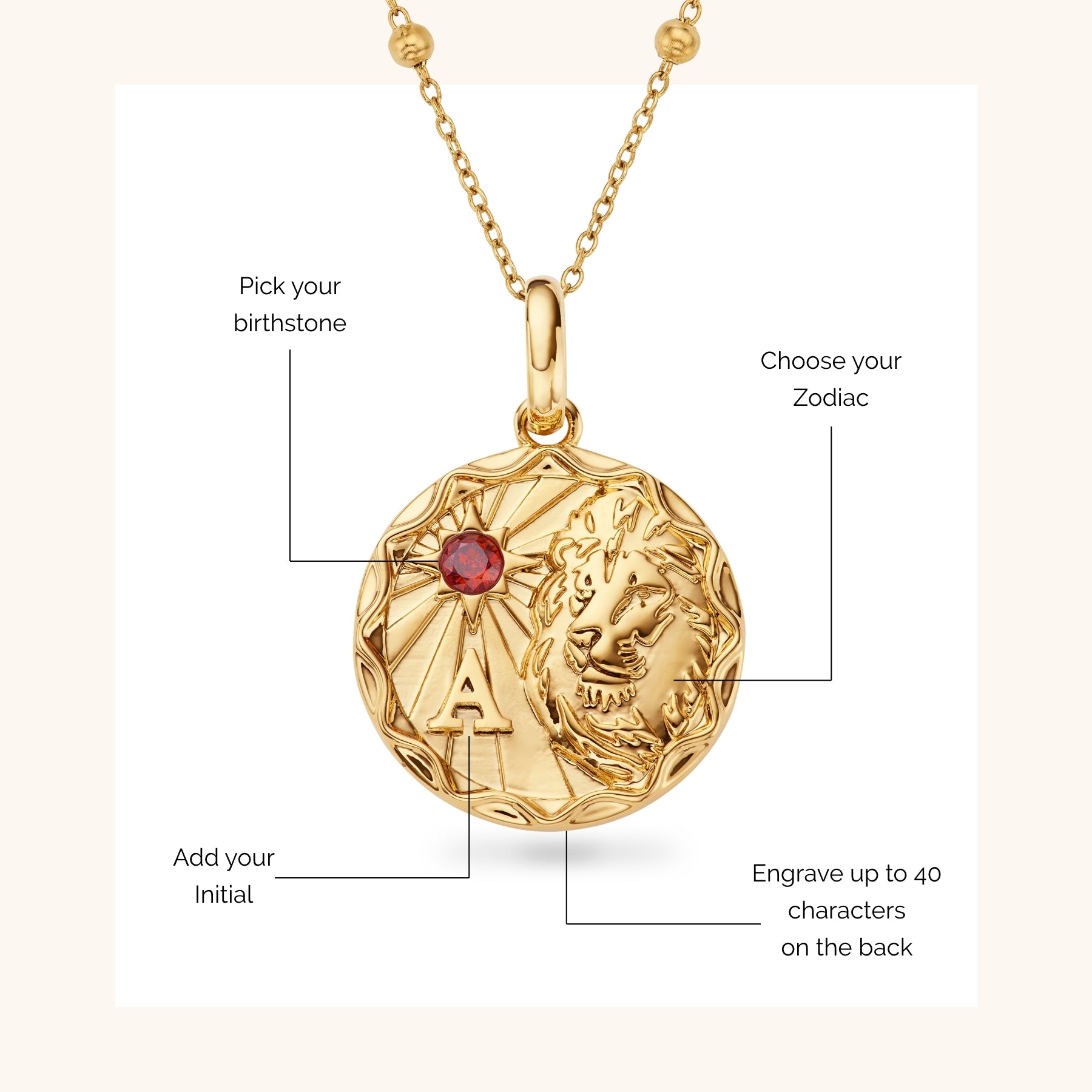 Custom Zodiac Coin Necklace