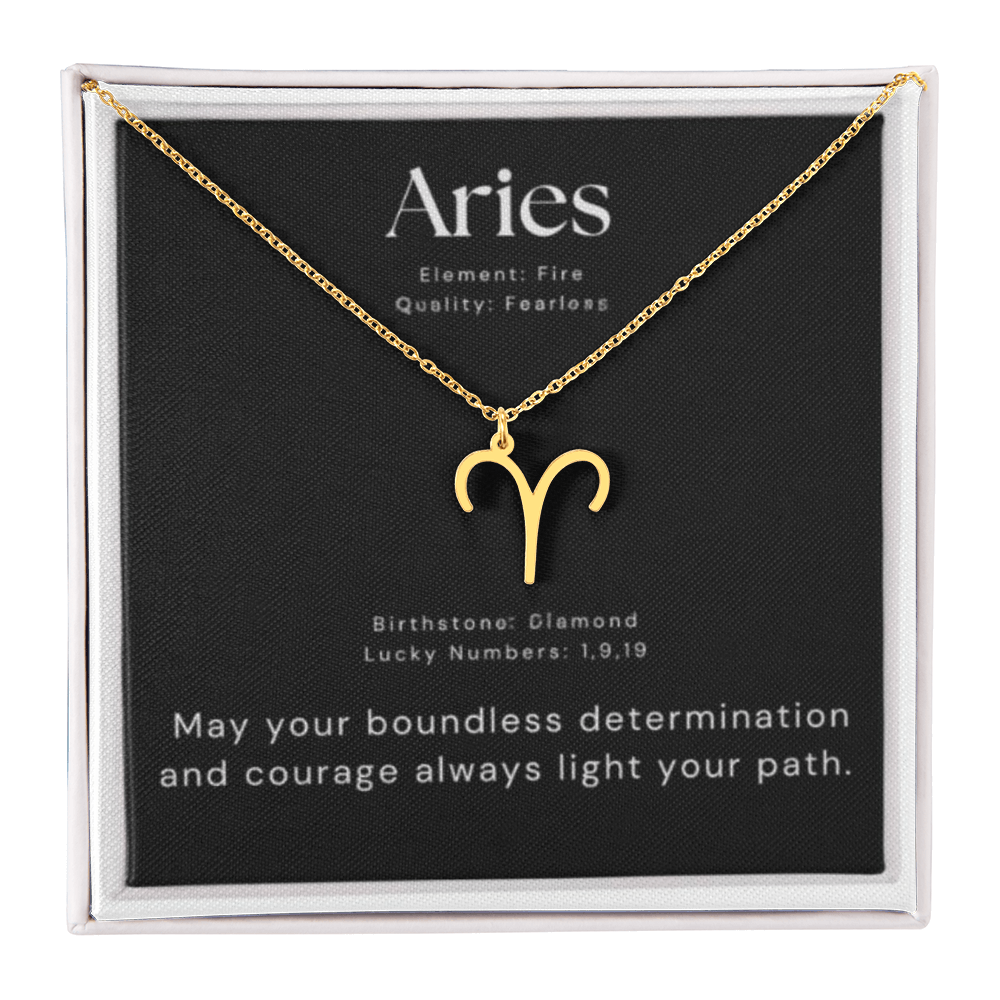 Silver Aries Zodiac Necklace