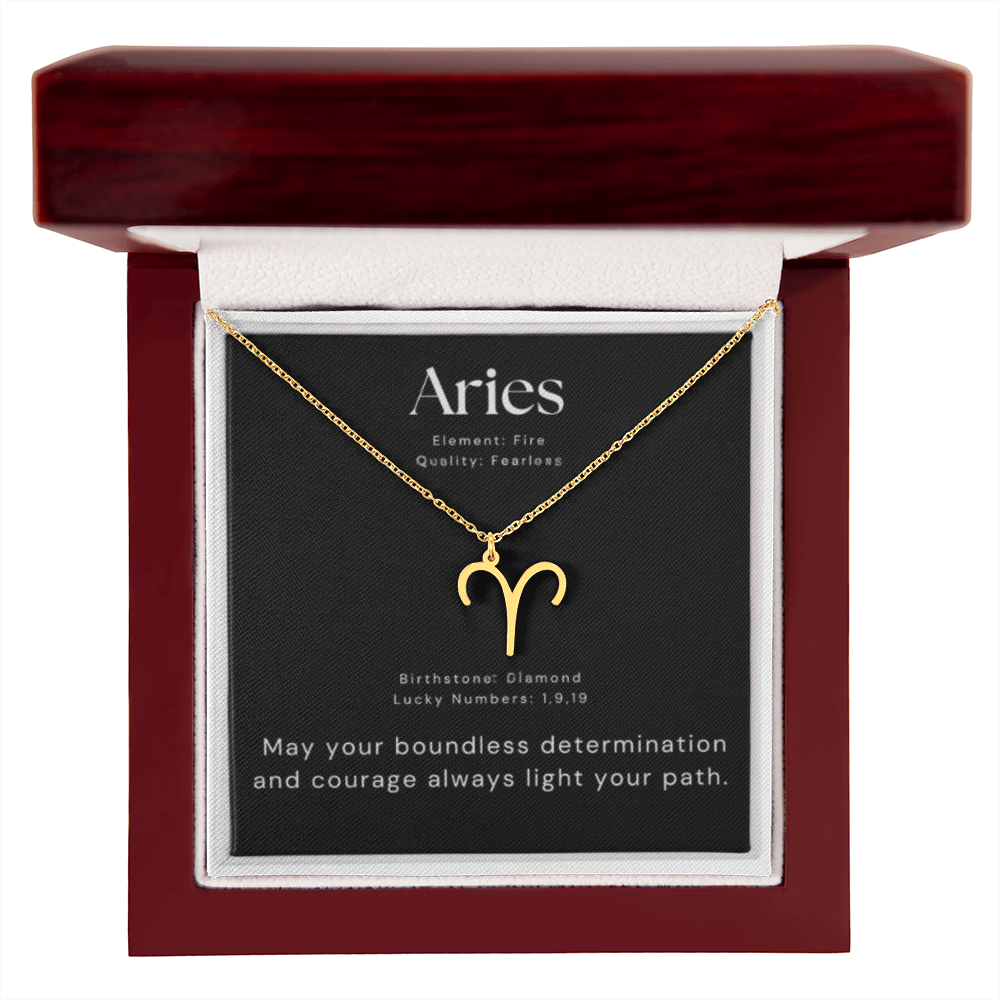 Silver Aries Zodiac Necklace
