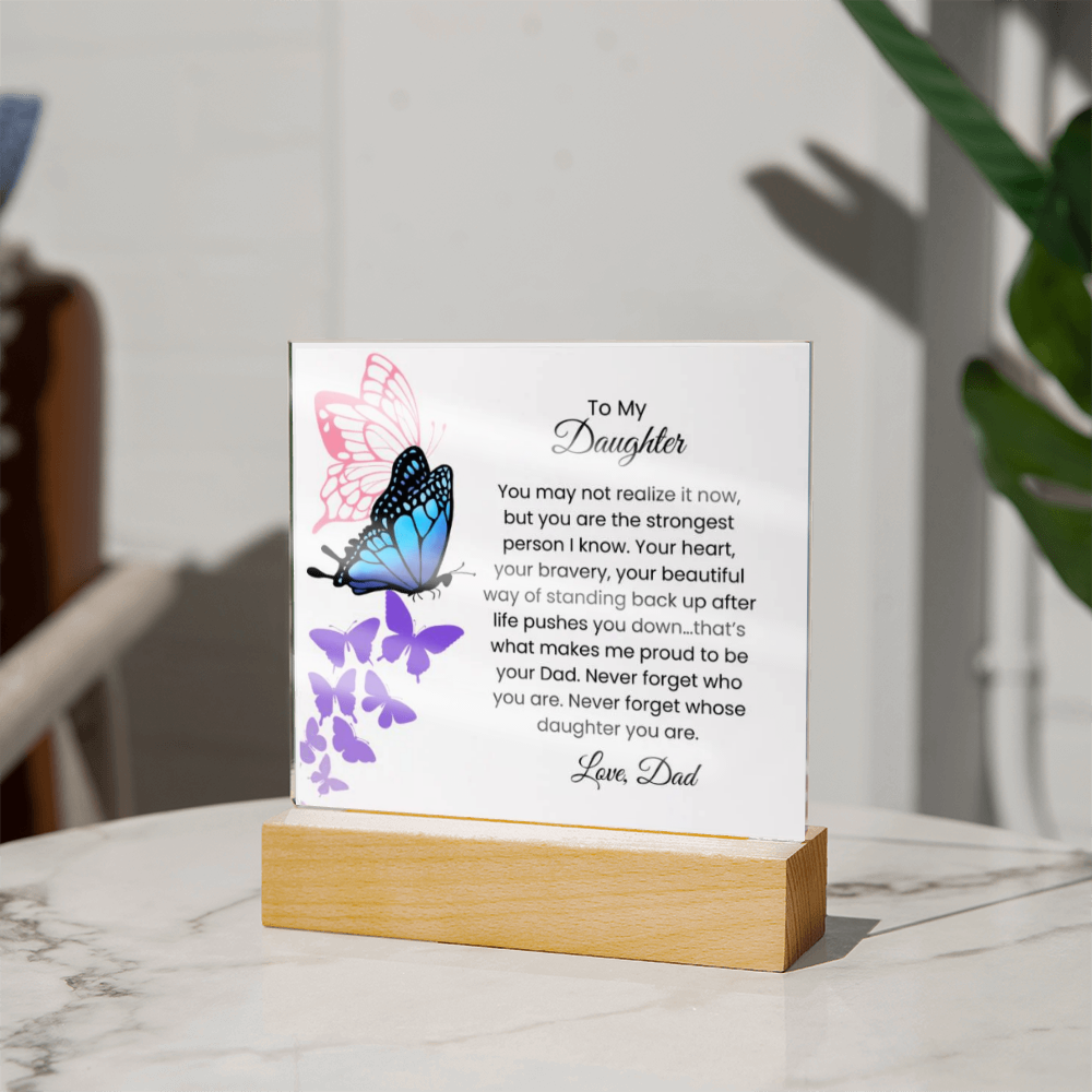 Butterfly Acrylic Plaque For Daughter