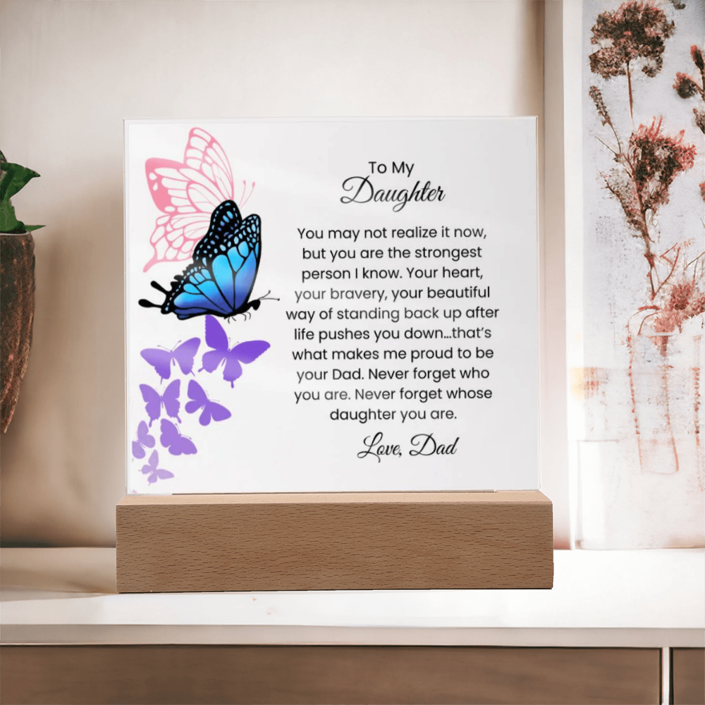 Butterfly Acrylic Plaque For Daughter