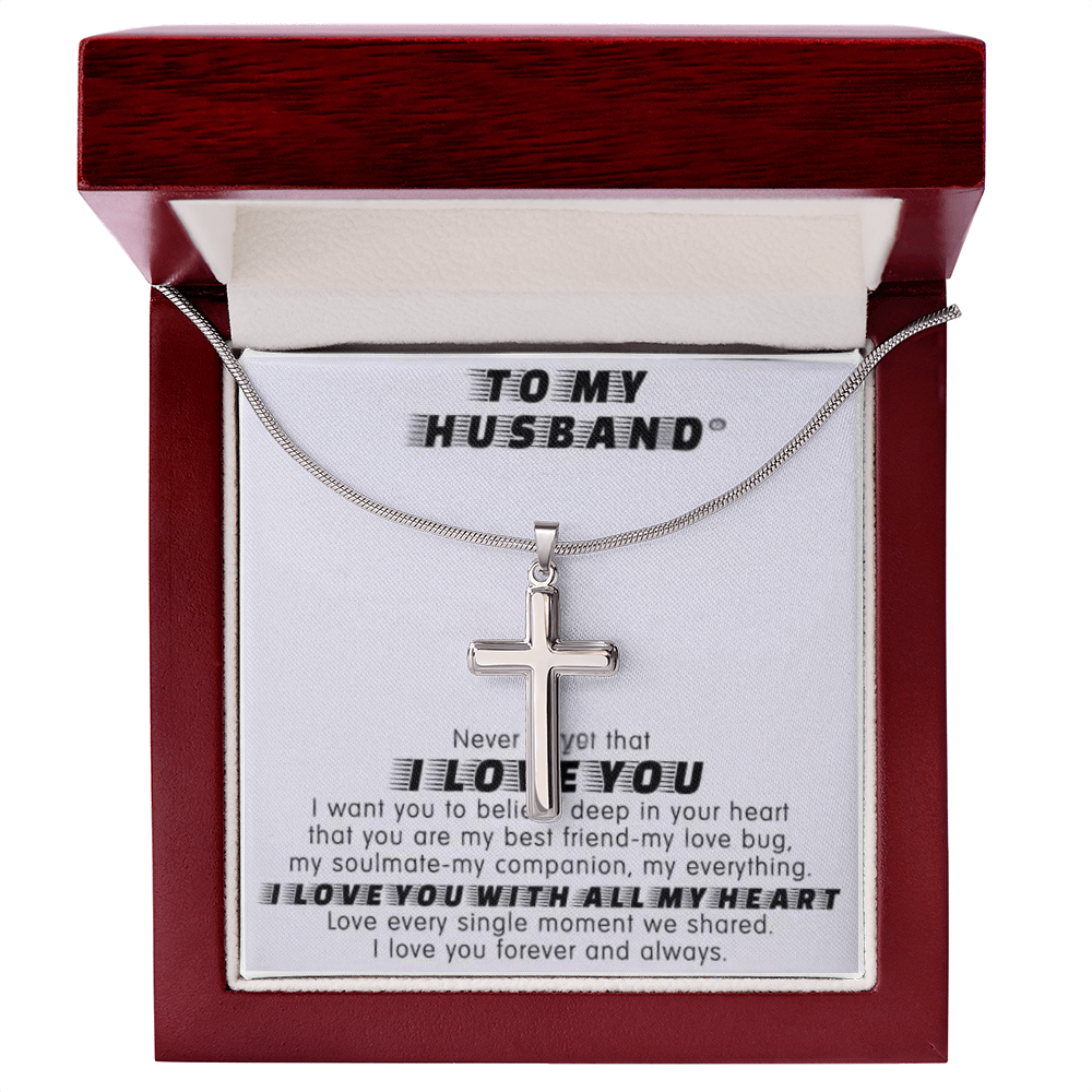 Cross Necklace with Snake Chain