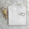 Personalized Letter Embroidered Double Heart Sweatshirt