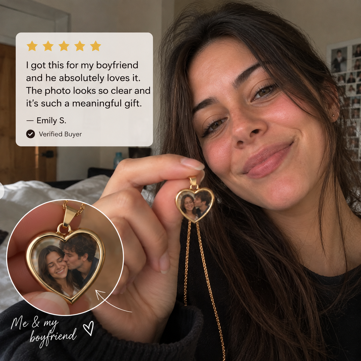 Personalized Heat-Reveal Photo Necklace