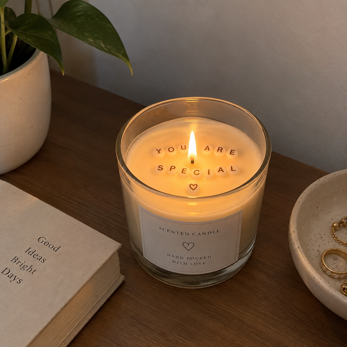 Personalized Hidden Message Candle