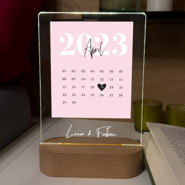 Personalized – Love Light with Calendar Sheet