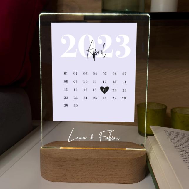 Personalized – Love Light with Calendar Sheet