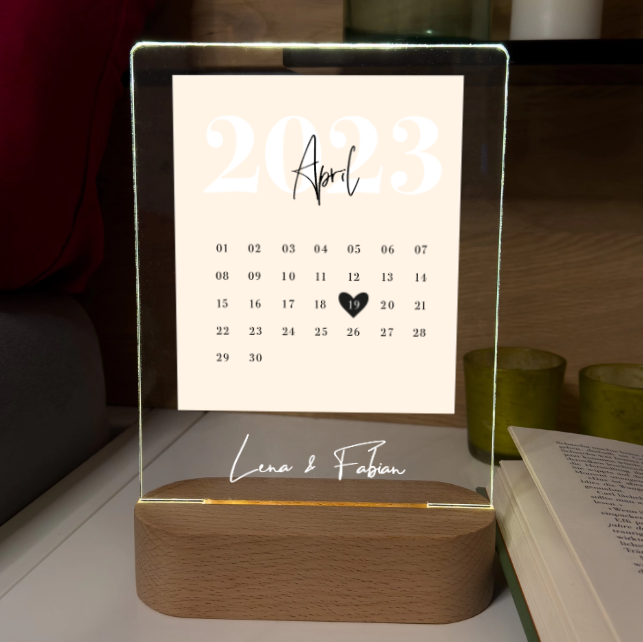 Personalized – Love Light with Calendar Sheet