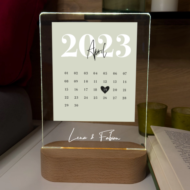 Personalized – Love Light with Calendar Sheet