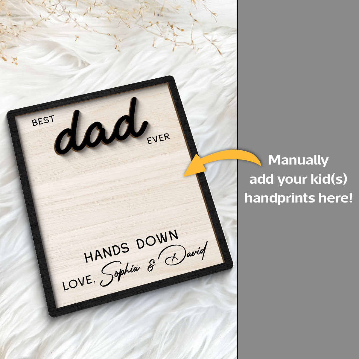 Best Dad Grandpa Ever Hands Down - Personalized Wooden Plaque