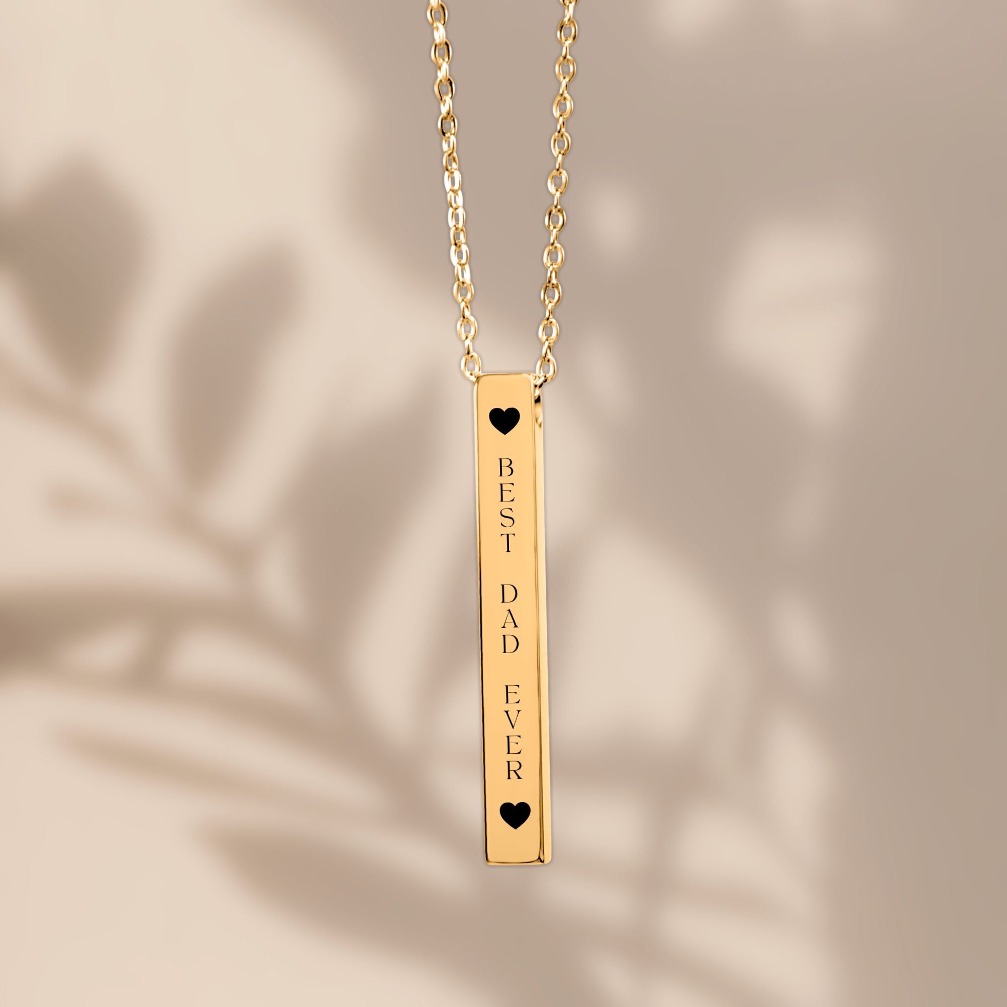 BEST DAD 3D Bar Necklace