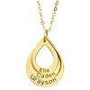 Personalized Engraved Drop Shaped Family Necklace