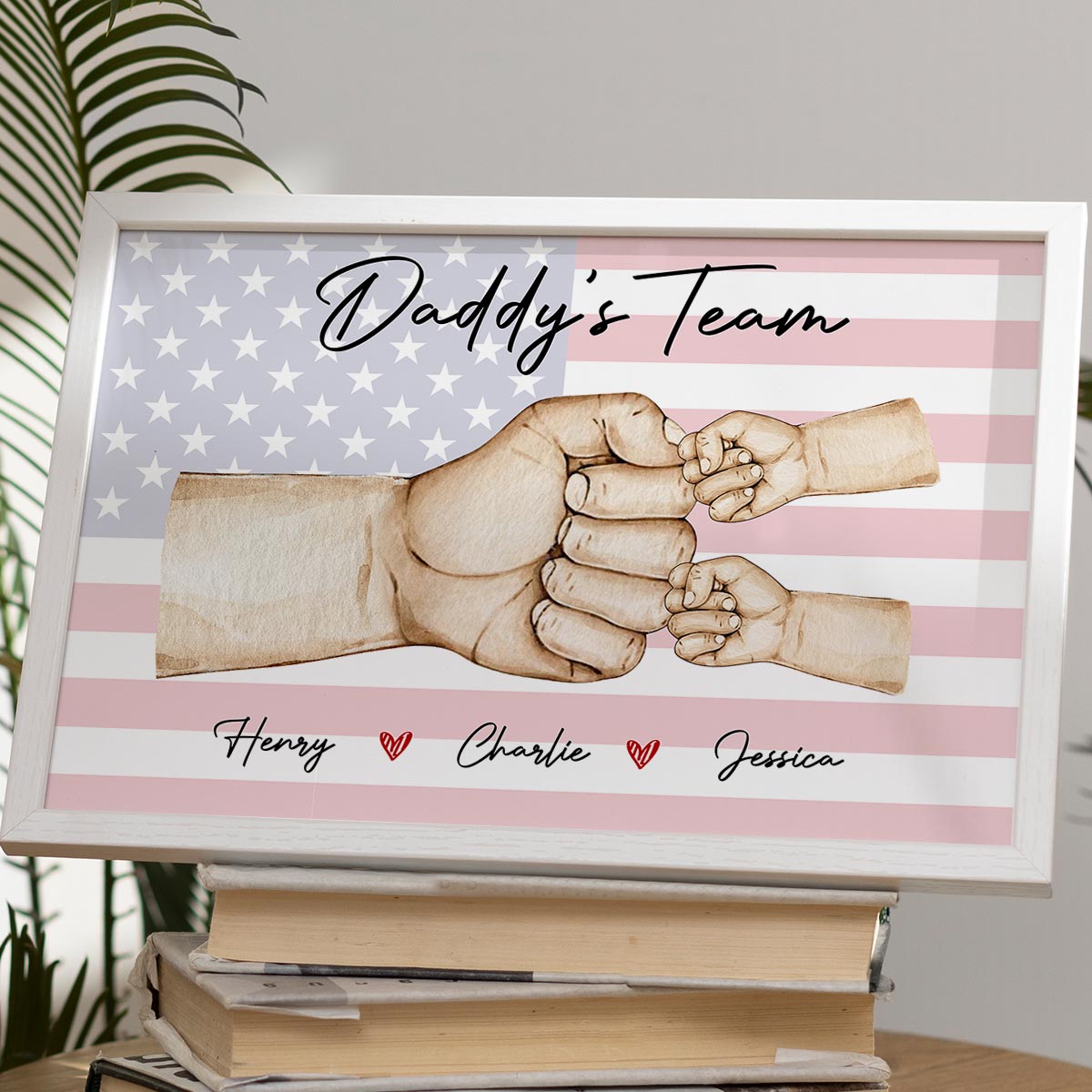 Personalized Canvas - Nation Flag Daddy‘s Team Fist Bump