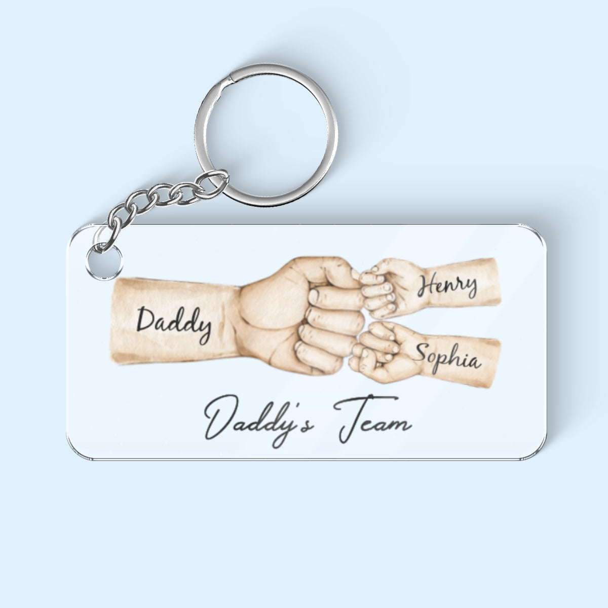 Personalized Acrylic Keychain, Daddy's Team Fist Bump