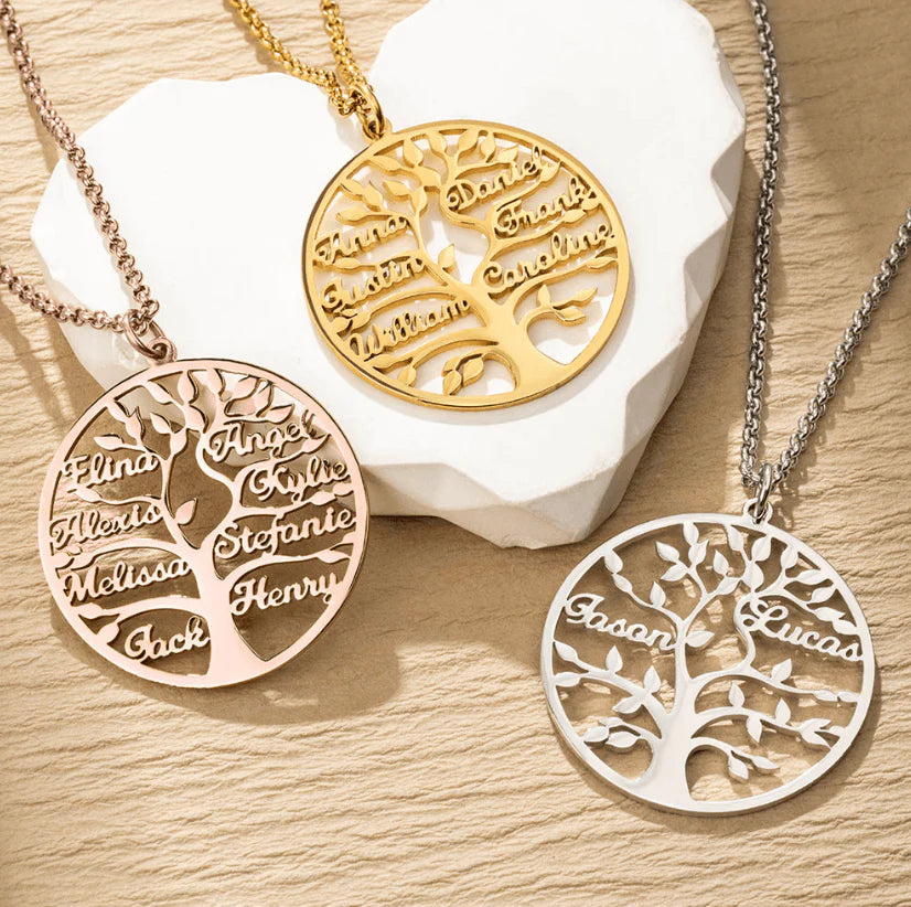 Custom Engraved Names Family Tree Necklace