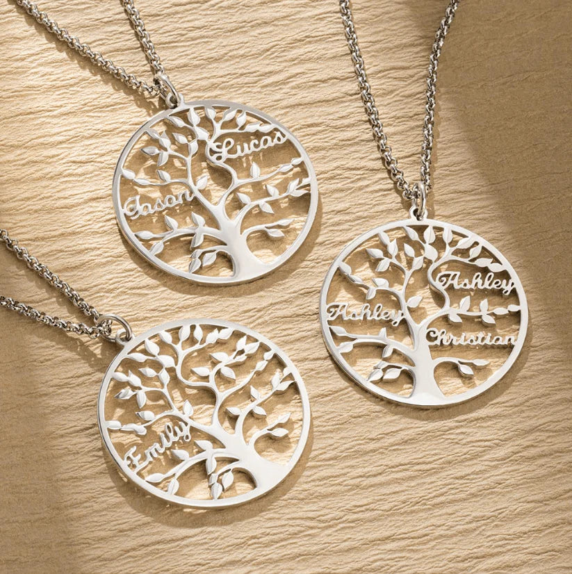 Custom Engraved Names Family Tree Necklace