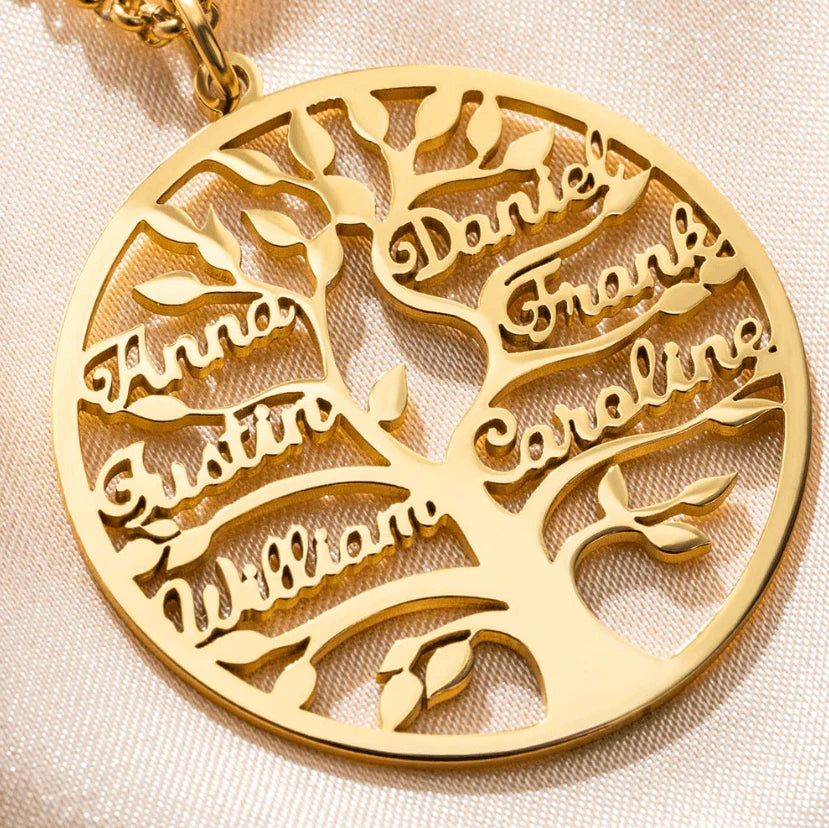 Custom Engraved Names Family Tree Necklace