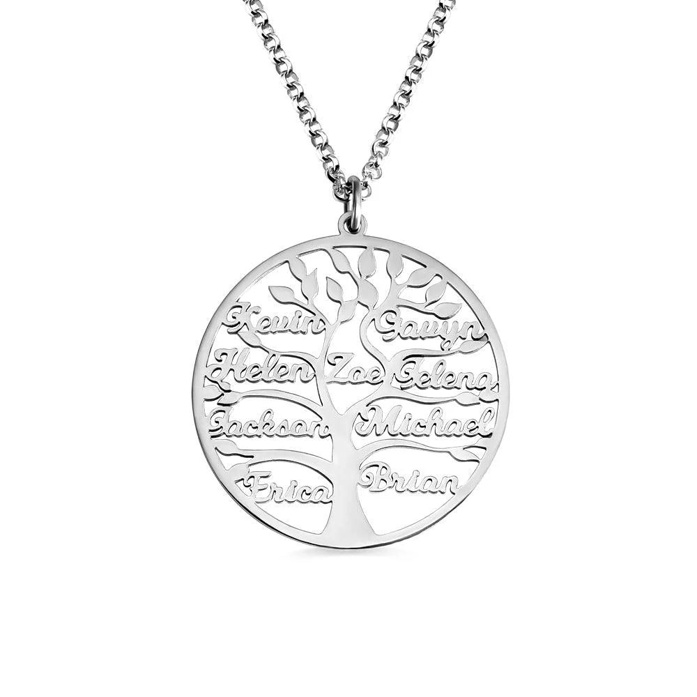 Custom Engraved Names Family Tree Necklace