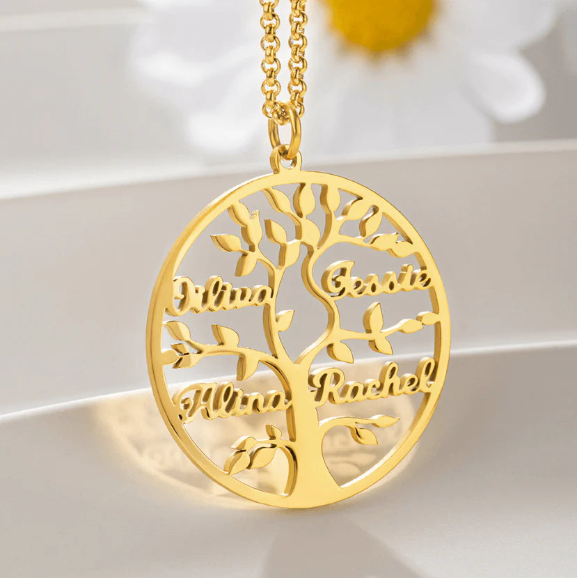 Custom Engraved Names Family Tree Necklace