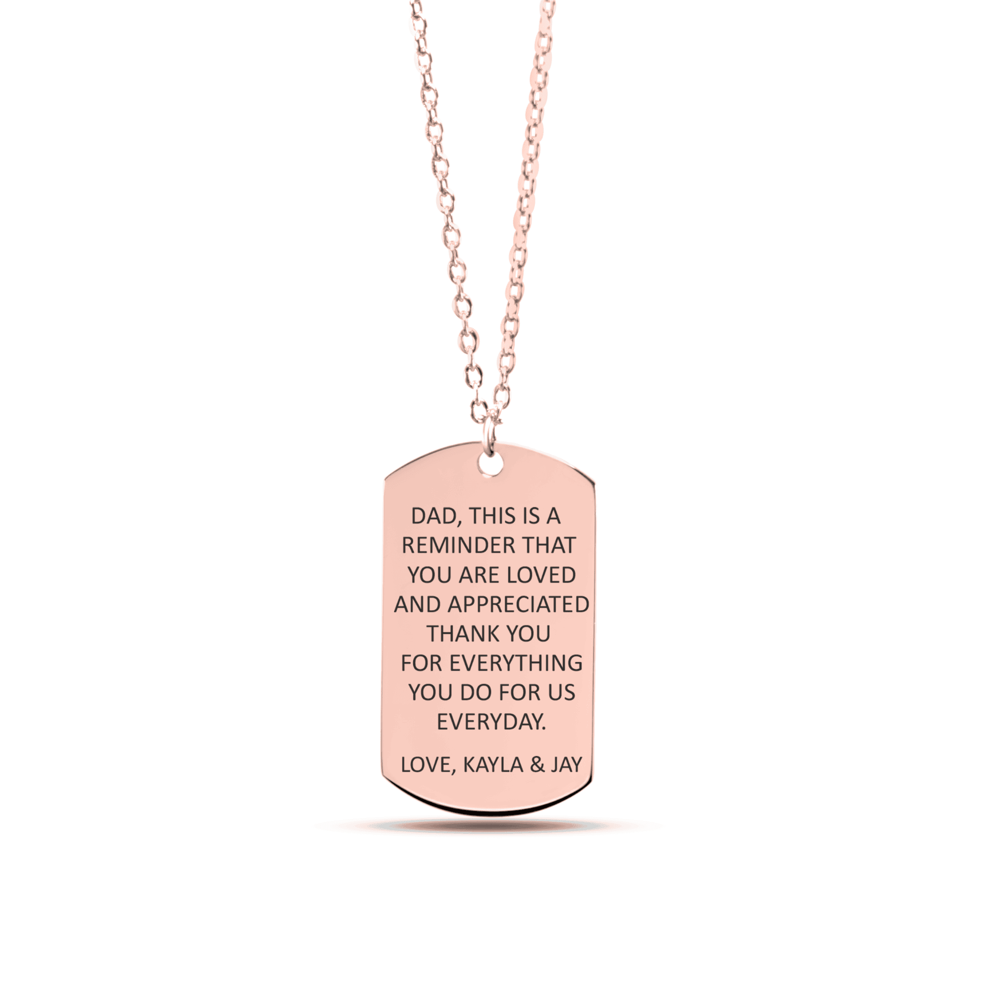 Custom Message Dad's Tag Necklace