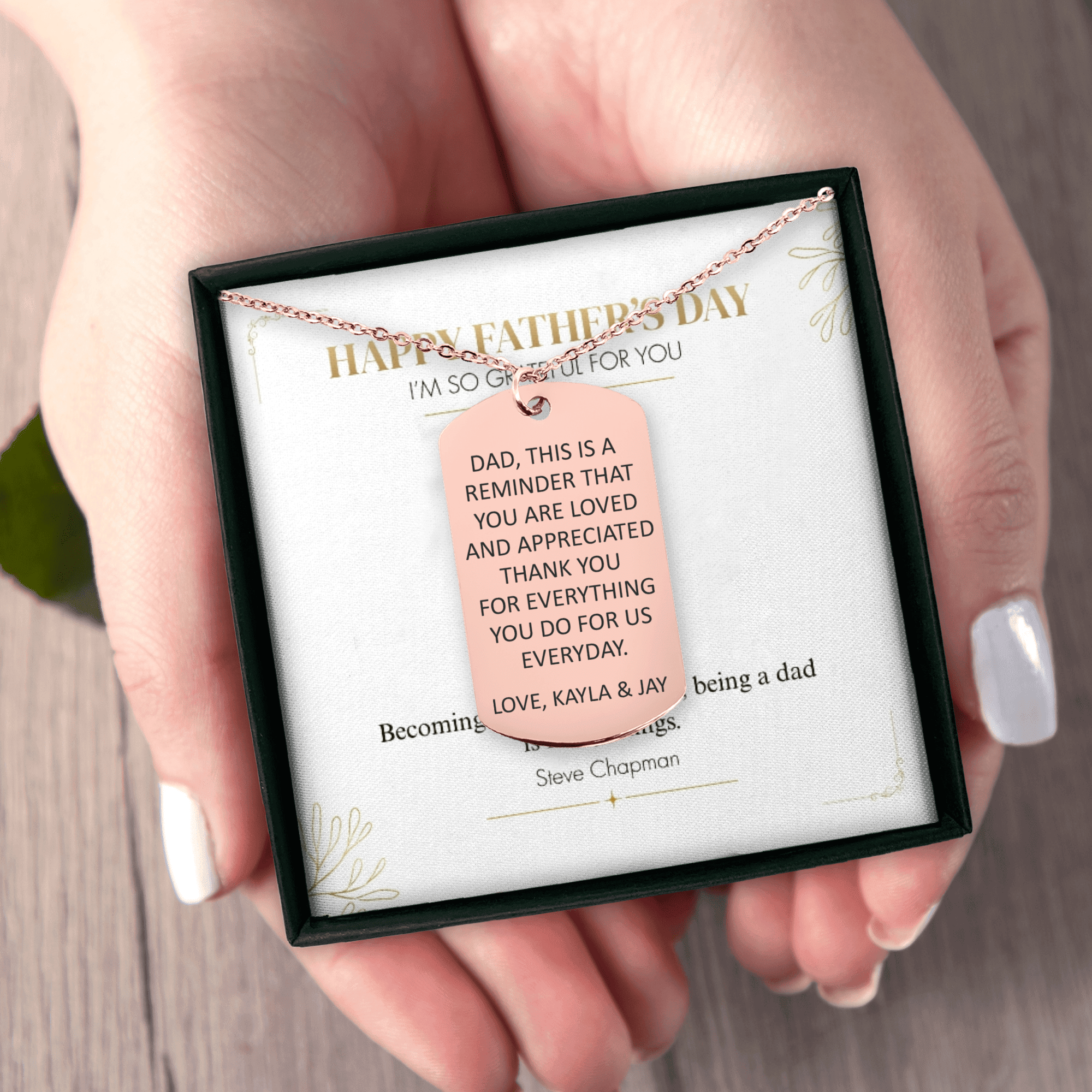 Custom Message Dad's Tag Necklace