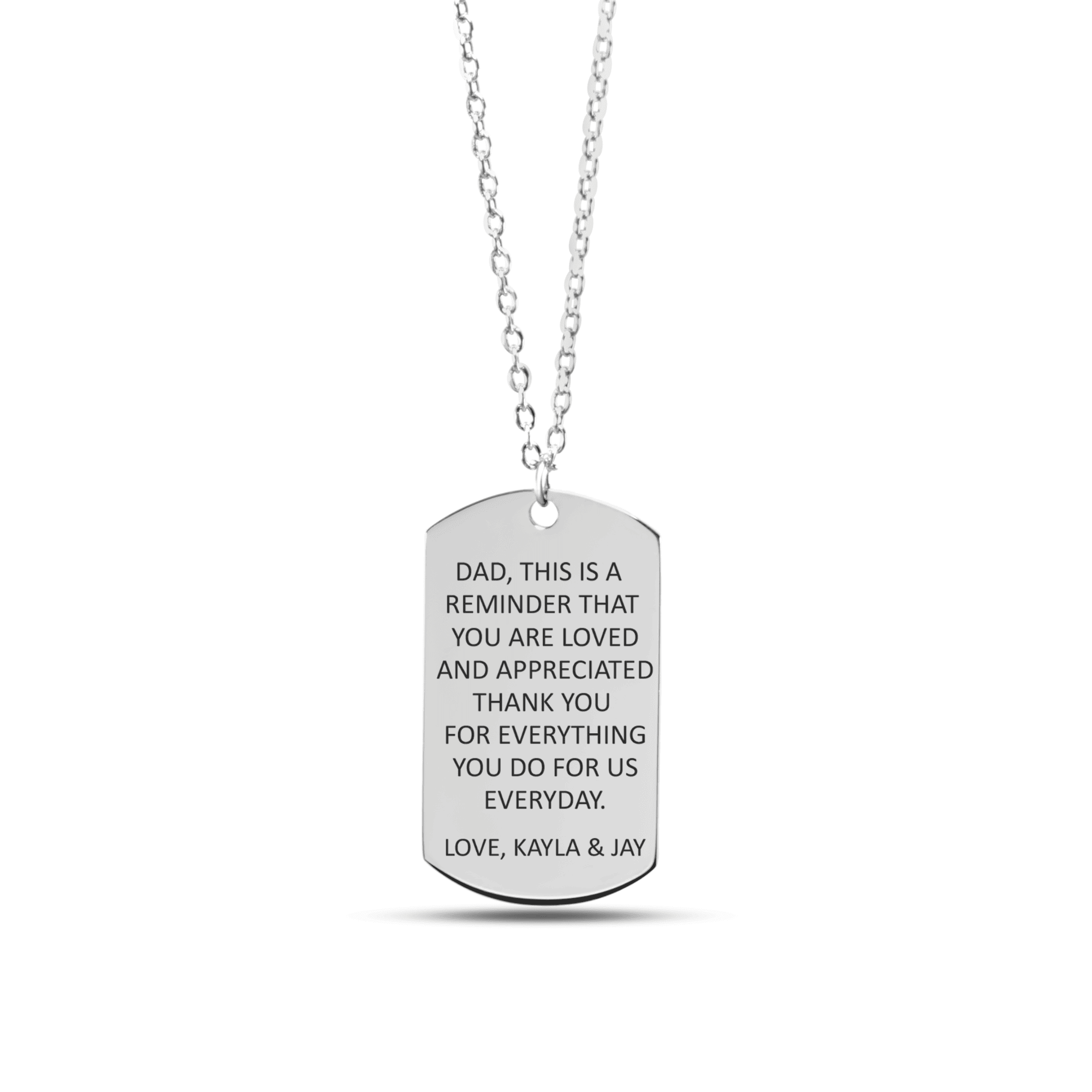 Custom Message Dad's Tag Necklace