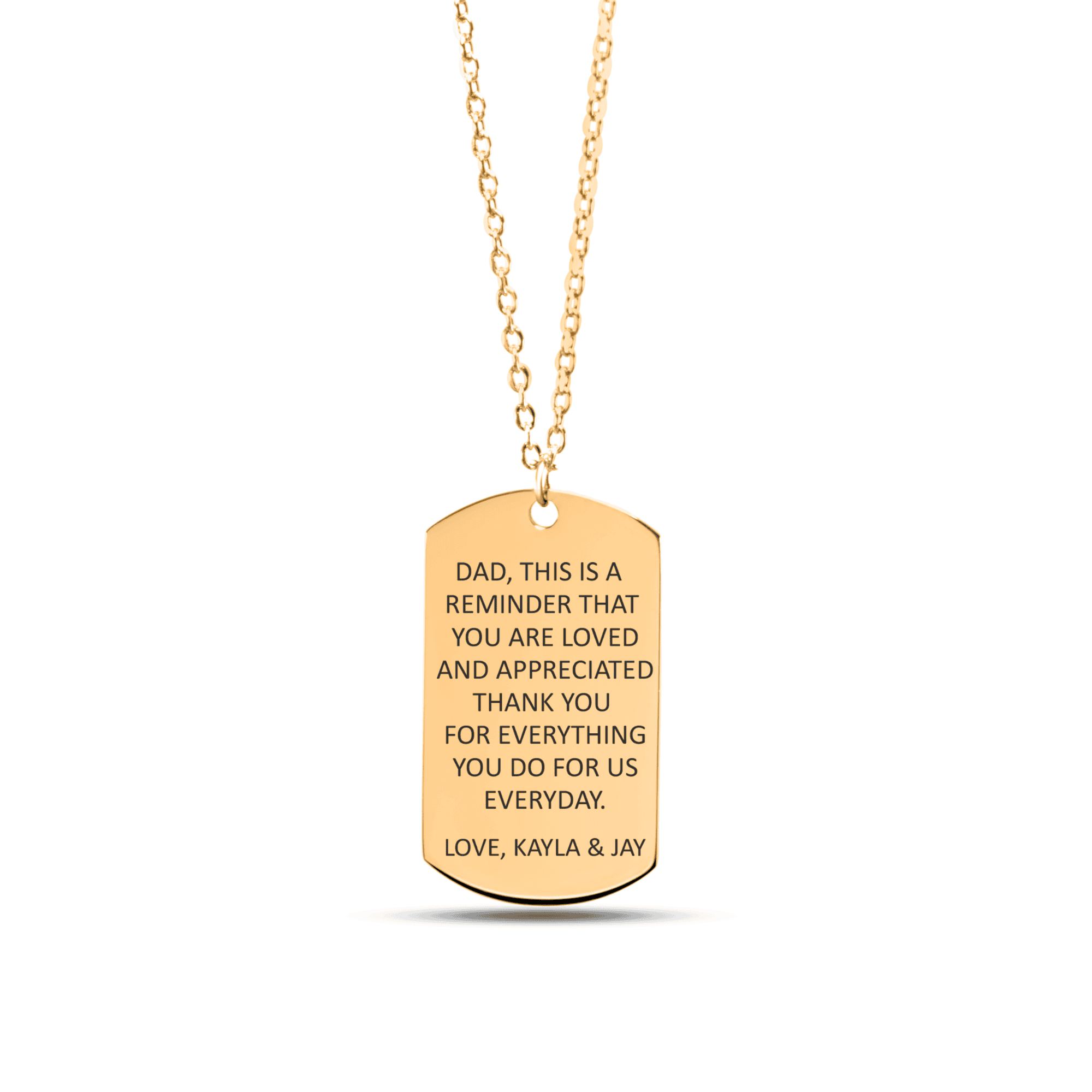 Custom Message Dad's Tag Necklace