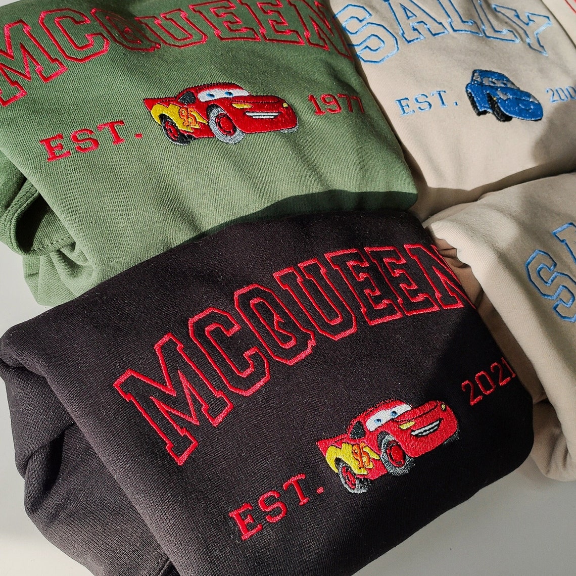 Cars Mcqueen and Sally Embroidered