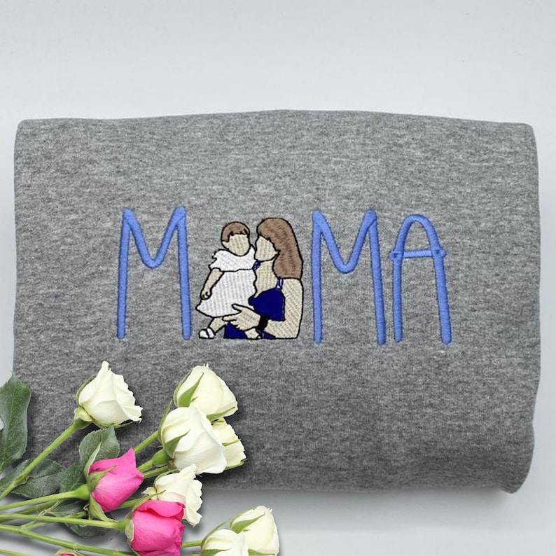 Personalized Embroidered Mama Sweatshirt