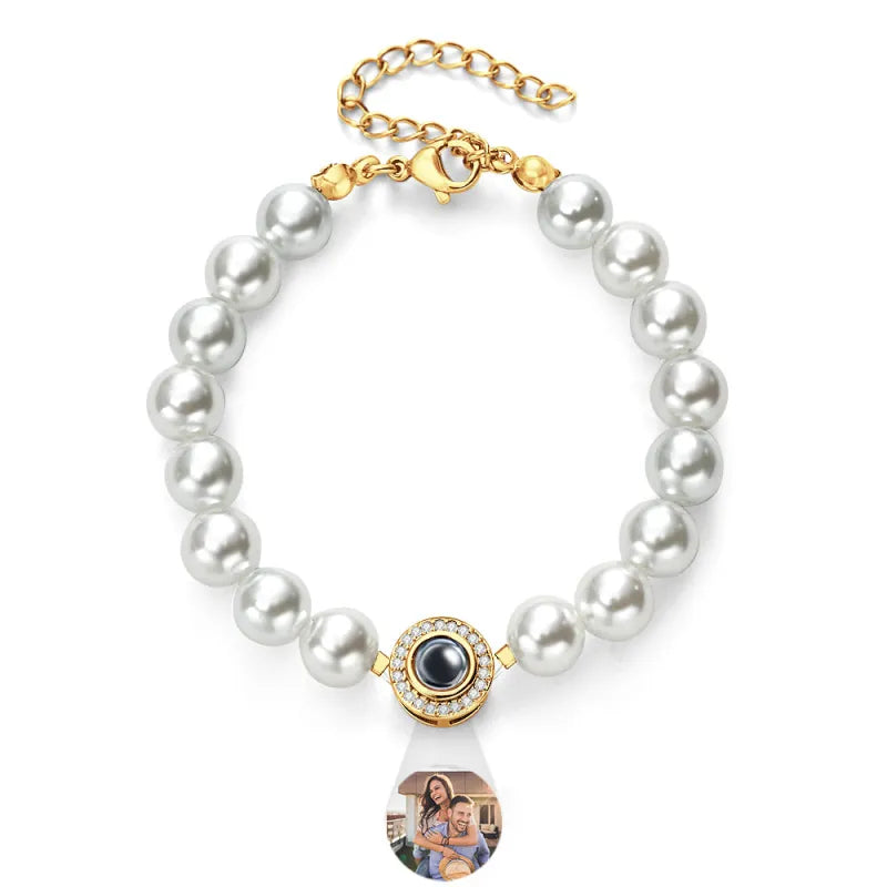 Personalized  Pearl Photo Projection Bracelet