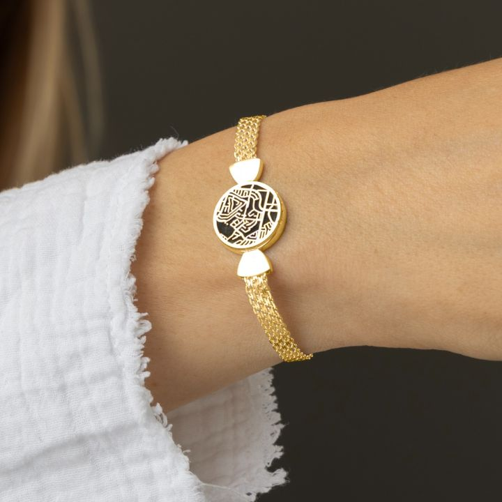 Personalized Precious Spot Silhouette Map Bracelet