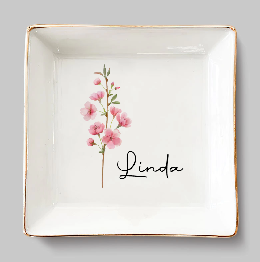 Personalized Jewelry Dish - Friends Are Flowers That Never Fade