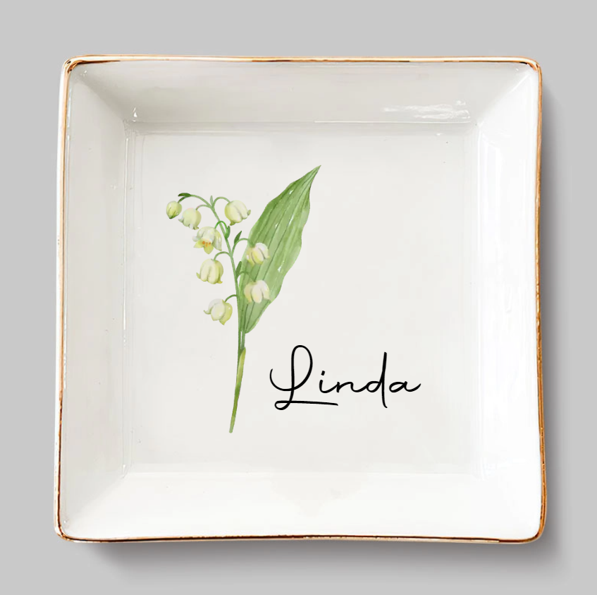 Personalized Jewelry Dish - Friends Are Flowers That Never Fade