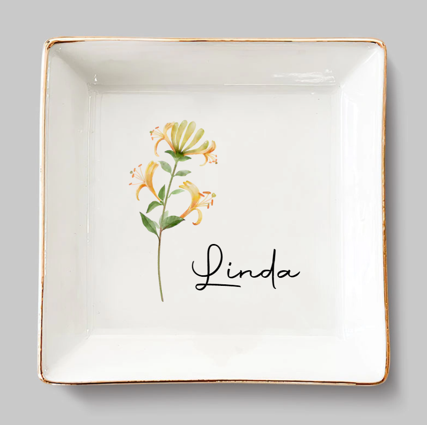 Personalized Jewelry Dish - Friends Are Flowers That Never Fade