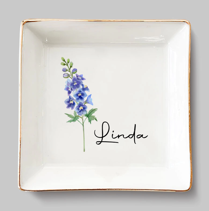 Personalized Jewelry Dish - Friends Are Flowers That Never Fade