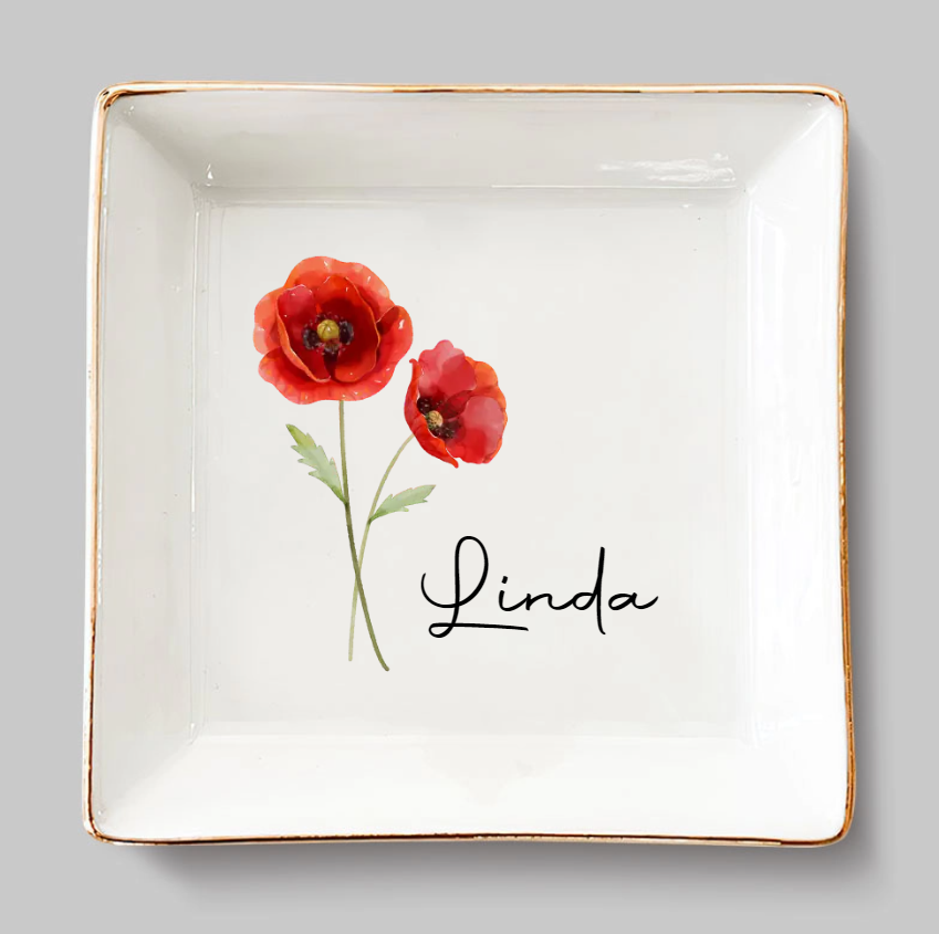 Personalized Jewelry Dish - Friends Are Flowers That Never Fade