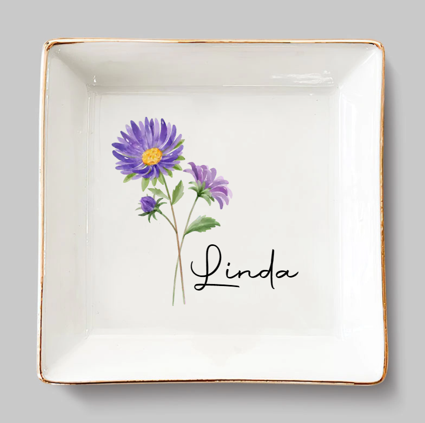 Personalized Jewelry Dish - Friends Are Flowers That Never Fade