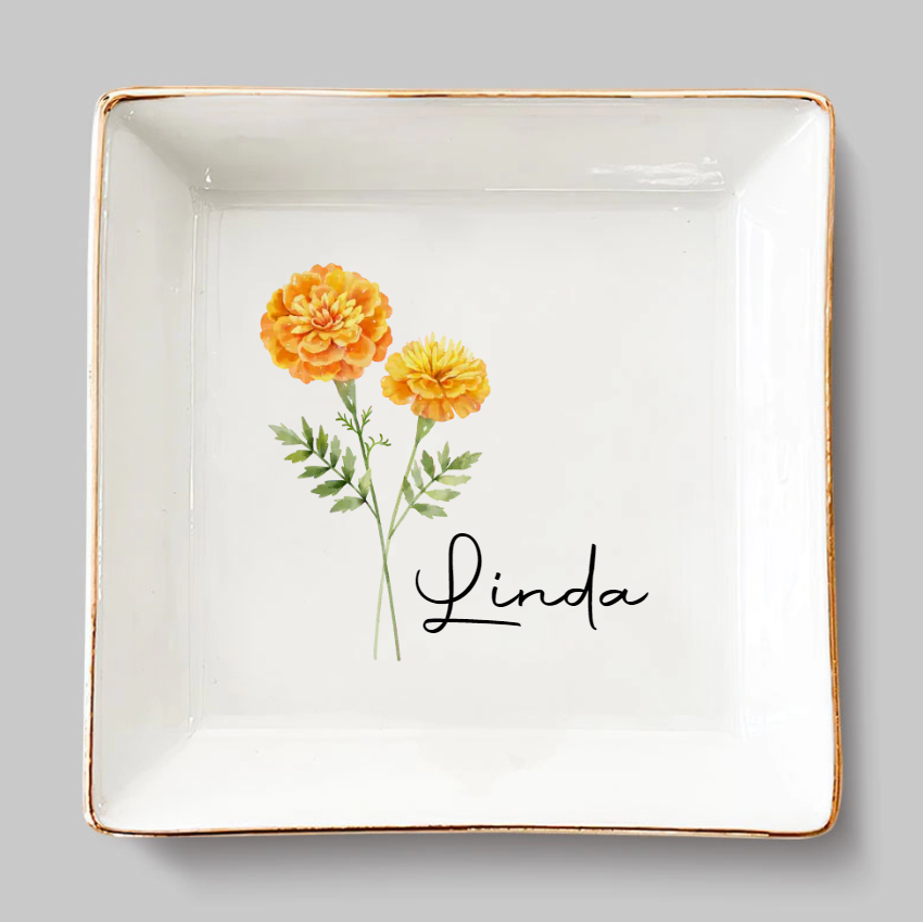 Personalized Jewelry Dish - Friends Are Flowers That Never Fade