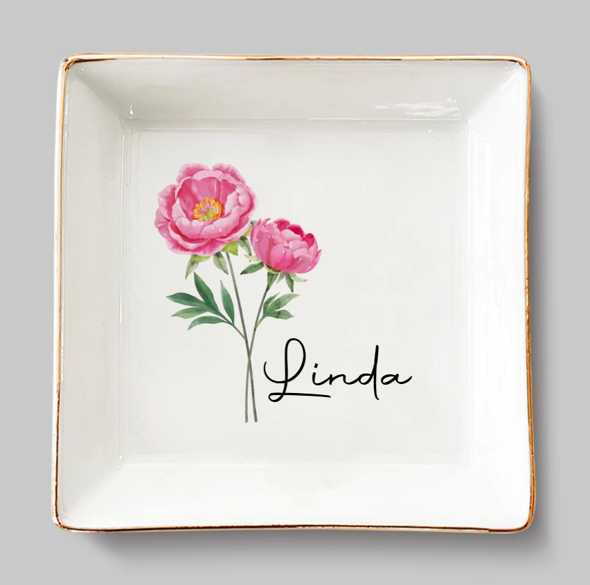 Personalized Jewelry Dish - Friends Are Flowers That Never Fade