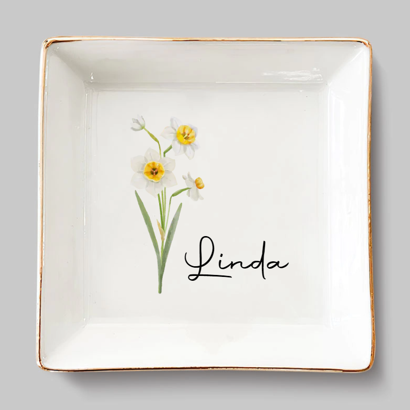 Personalized Jewelry Dish - Friends Are Flowers That Never Fade