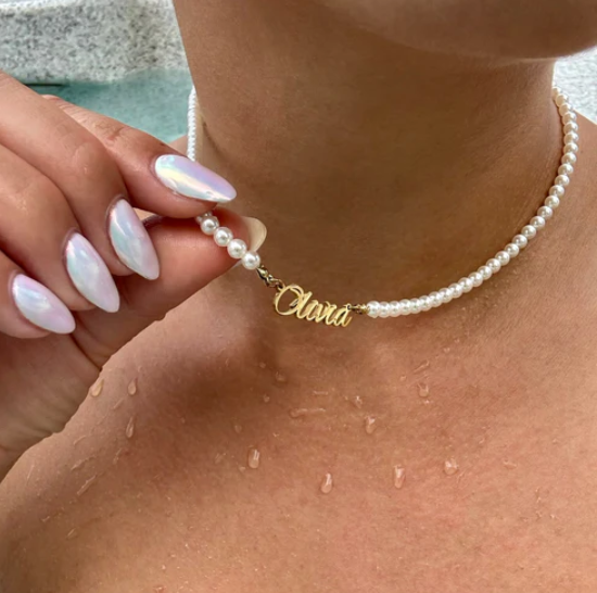 Personalized Freshwater Pearl Name Necklace