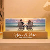 Personalized Acrylic Block LED Night Light - Eternal Sunset Beach Couple