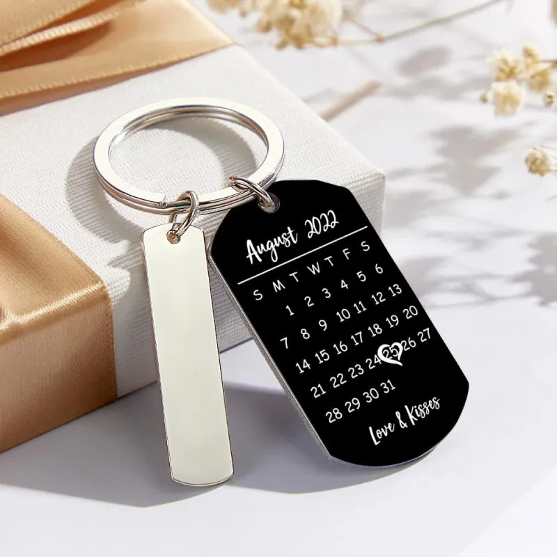 Personalized Photo Spotify Calendar Keychain