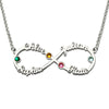 Personalized Infinity Four Name Necklace With Birthstones